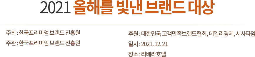 2021 올해를 빛낸 브랜드 대상